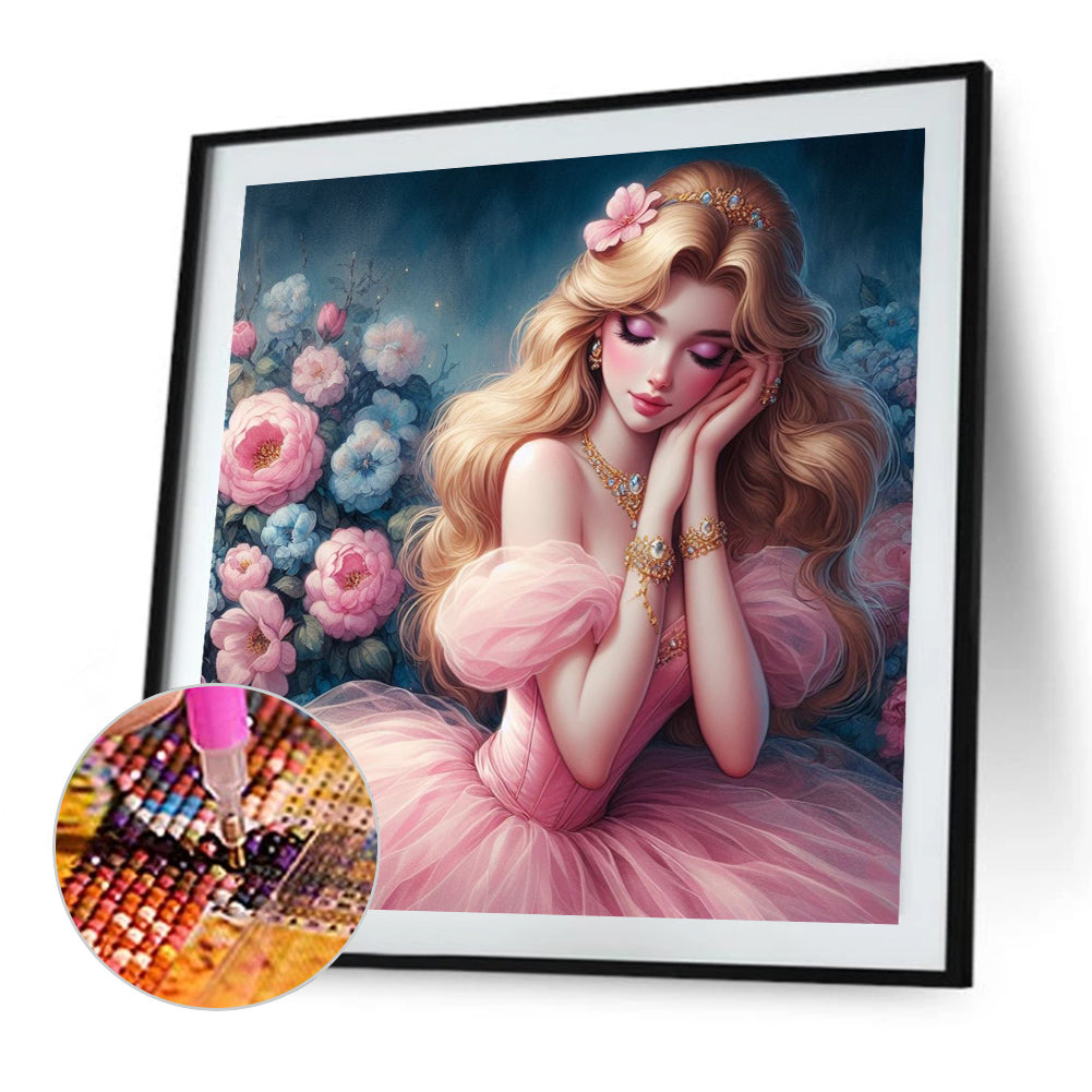 Sleeping Beauty - Full AB Round Drill Diamond Painting 40*40CM