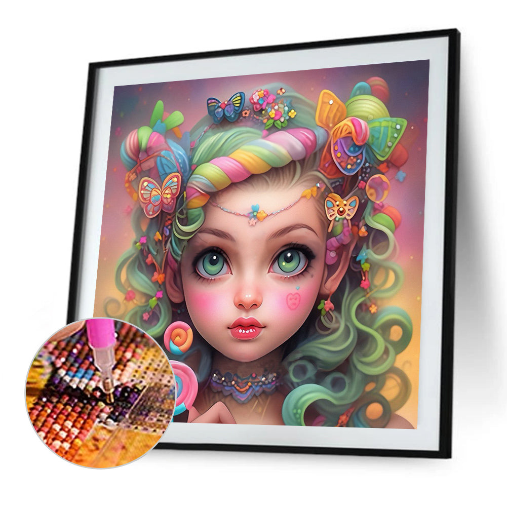 Candy Girl - Full AB Round Drill Diamond Painting 40*40CM