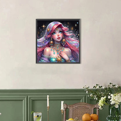 Exotic Red-Haired Girl - Full AB Round Drill Diamond Painting 40*40CM