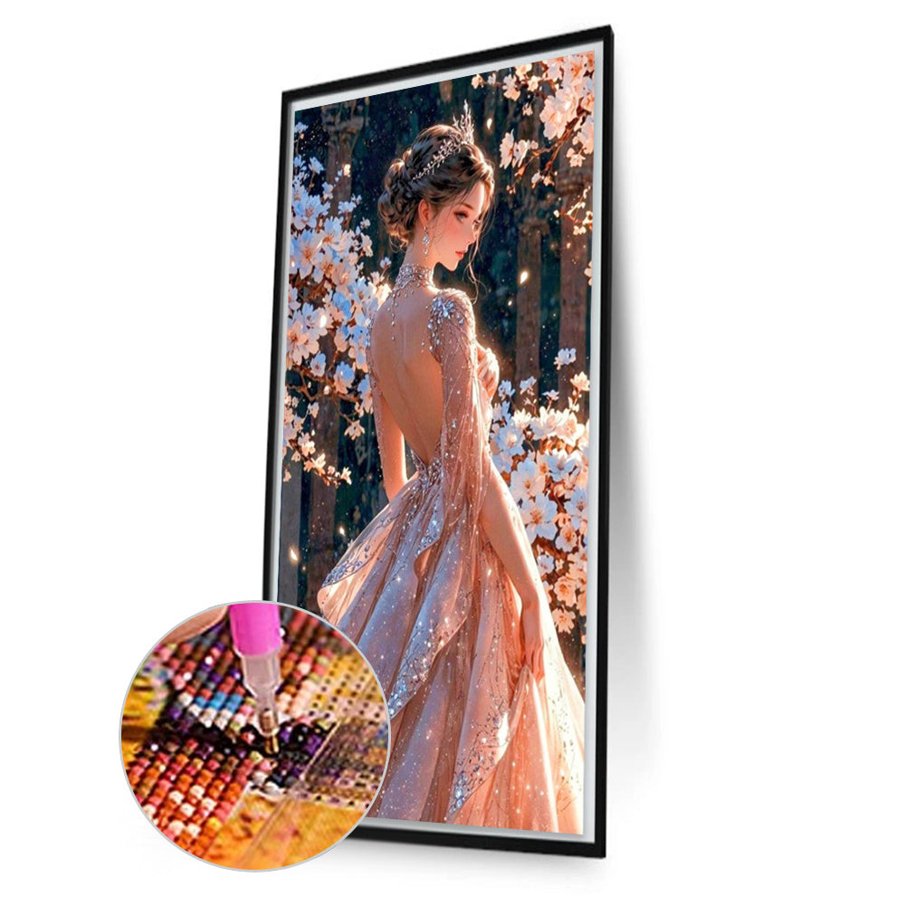 Elegant Princess Dress Girl - Full AB Round Drill Diamond Painting 40*70CM