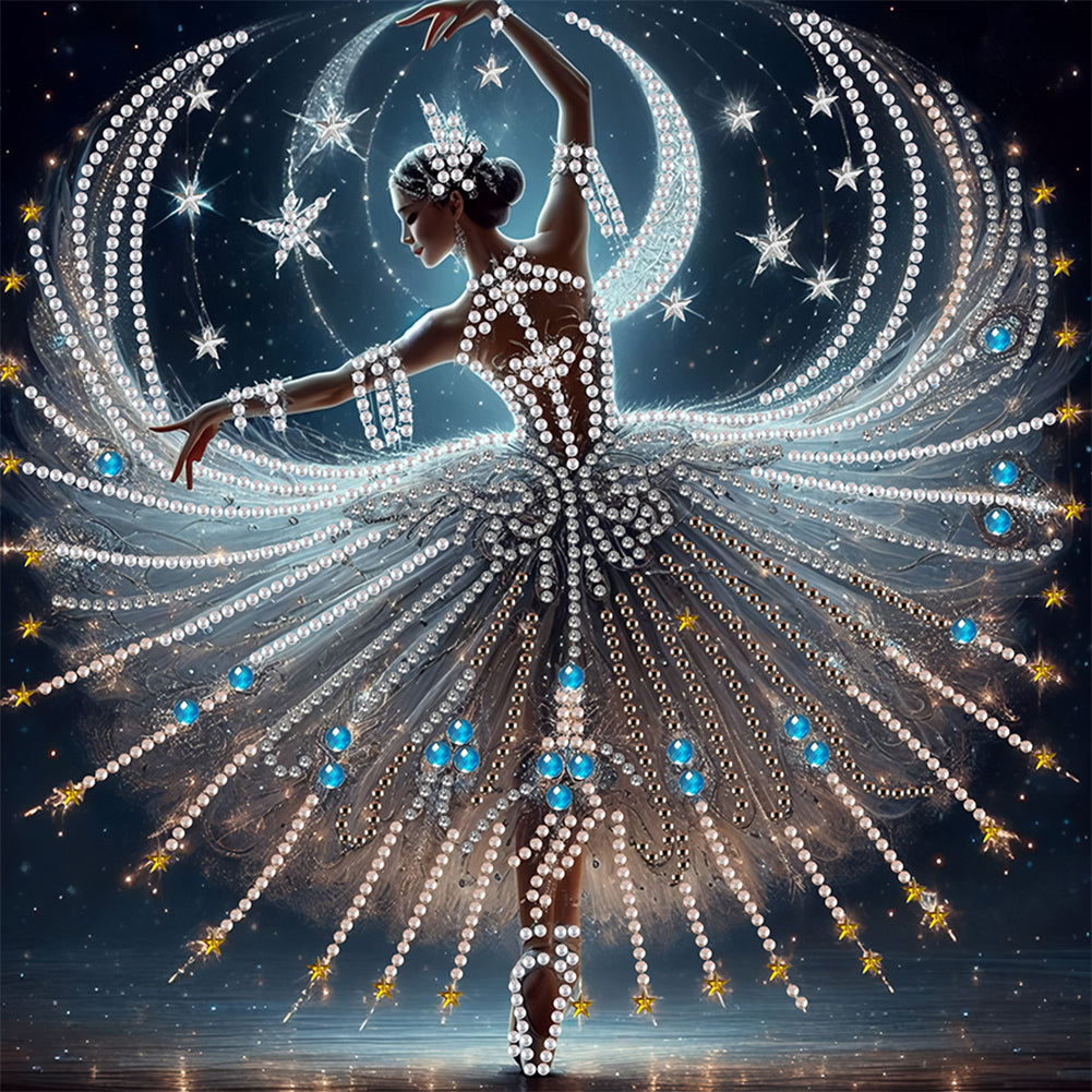 Dancing Girl With Beautiful Skirt - Special Shaped Drill Diamond Painting 30*30CM