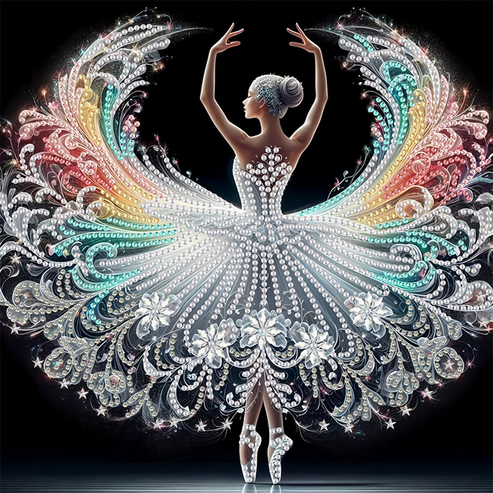Dancing Girl With Beautiful Skirt - Special Shaped Drill Diamond Painting 30*30CM