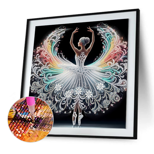 Dancing Girl With Beautiful Skirt - Special Shaped Drill Diamond Painting 30*30CM