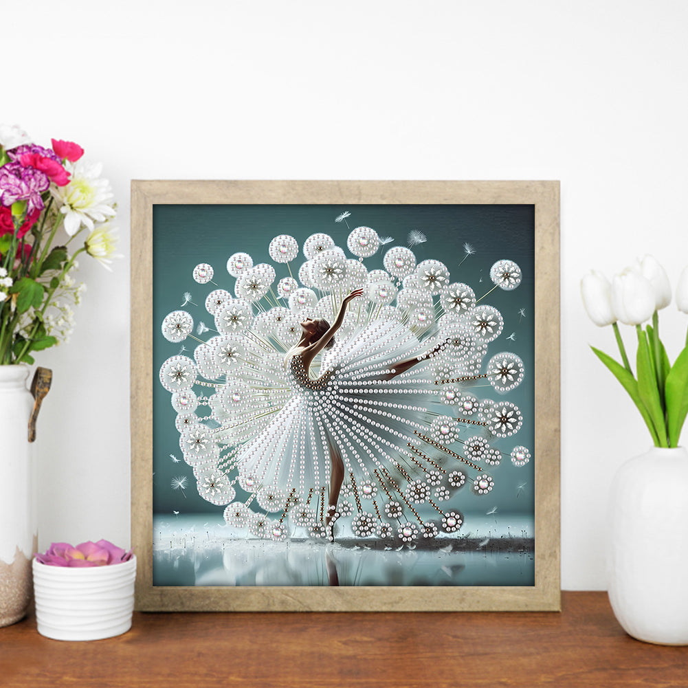 Dancing Girl With Beautiful Skirt - Special Shaped Drill Diamond Painting 30*30CM