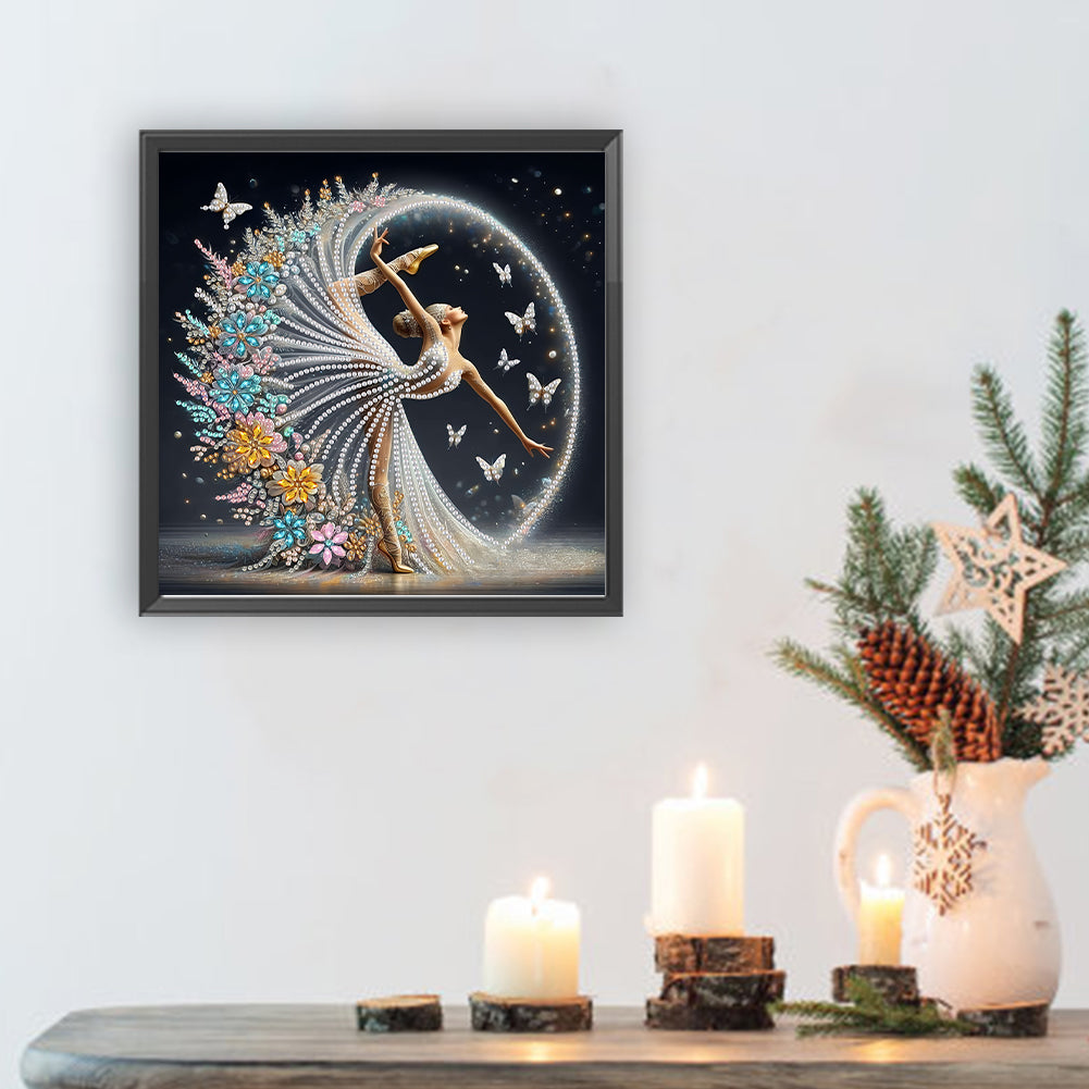 Dancing Girl With Beautiful Skirt - Special Shaped Drill Diamond Painting 30*30CM