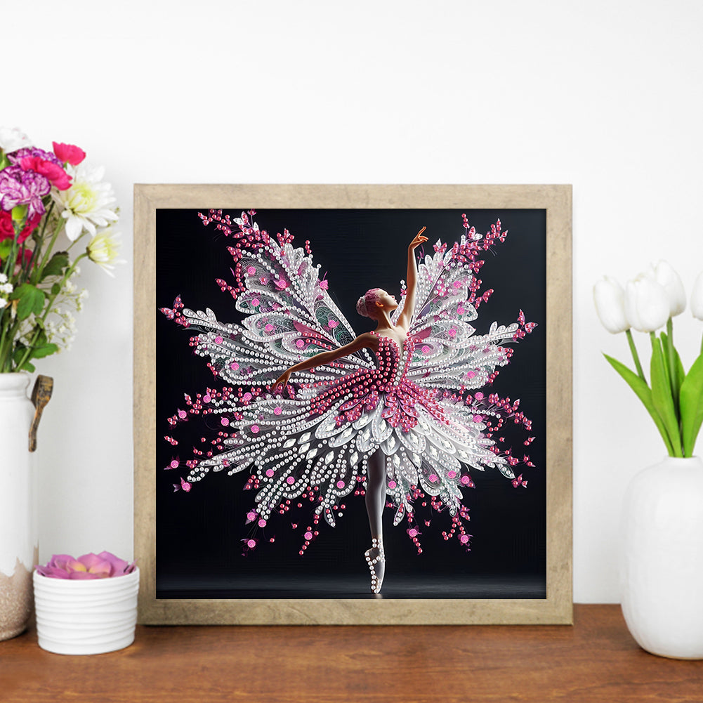 Dancing Girl With Beautiful Skirt - Special Shaped Drill Diamond Painting 30*30CM