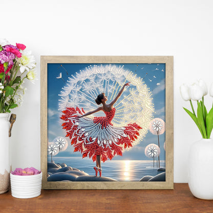 Dancing Girl With Beautiful Skirt - Special Shaped Drill Diamond Painting 30*30CM