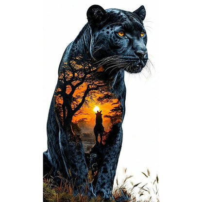 Leopard In The Sunset - Full Square Drill Diamond Painting 40*70CM