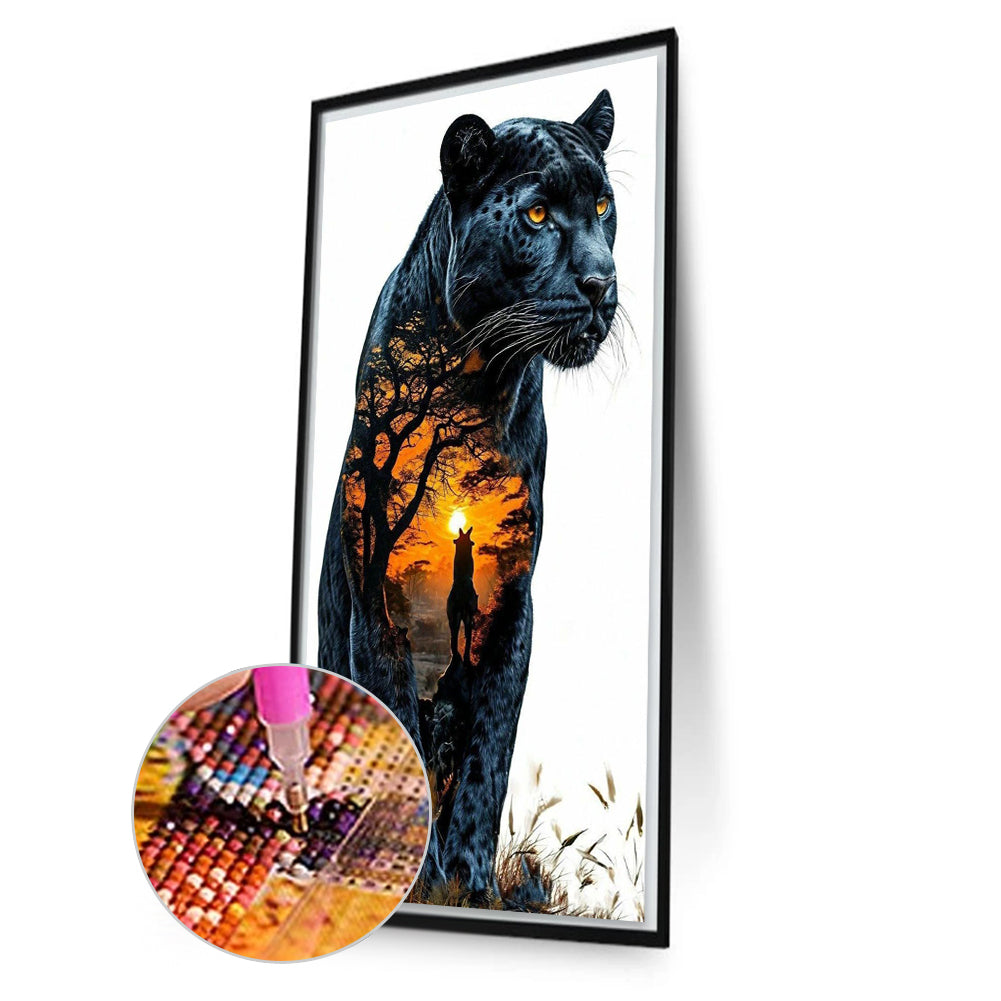 Leopard In The Sunset - Full Square Drill Diamond Painting 40*70CM