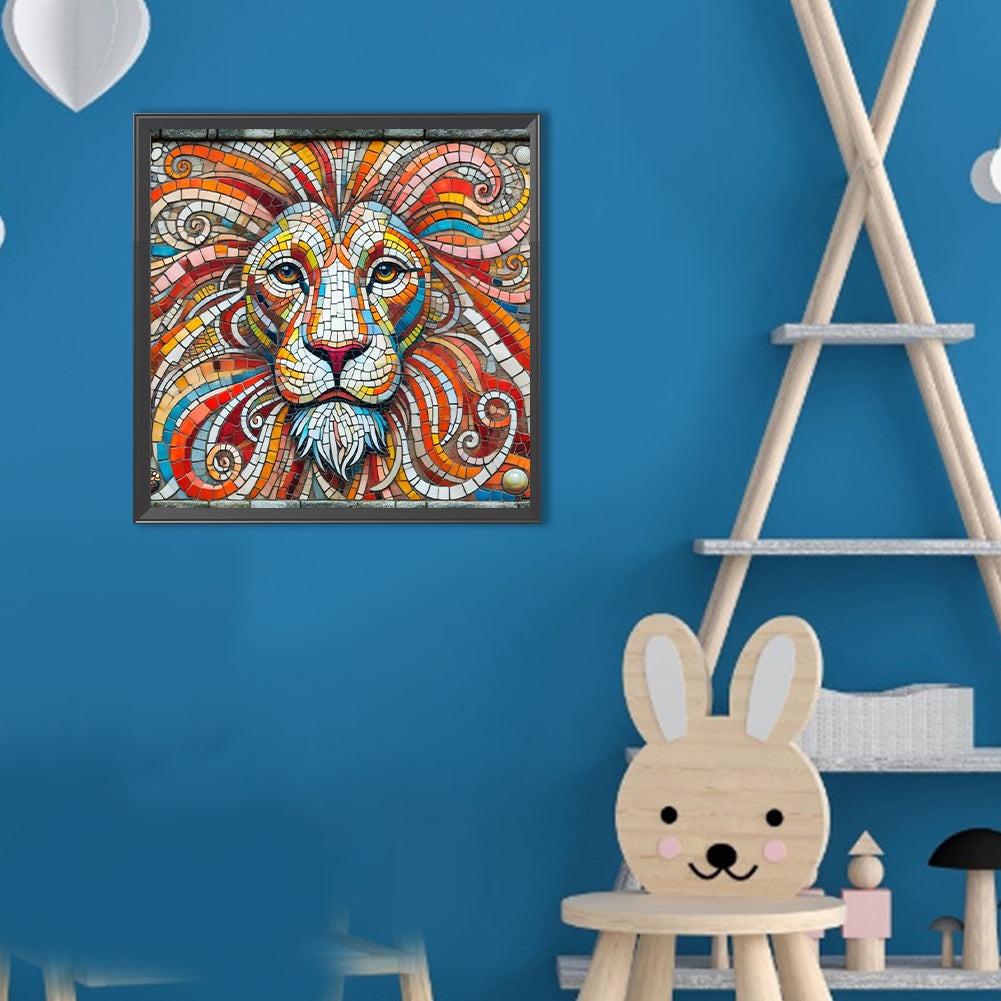 Tiger With Tiles - Full Round Drill Diamond Painting 30*30CM