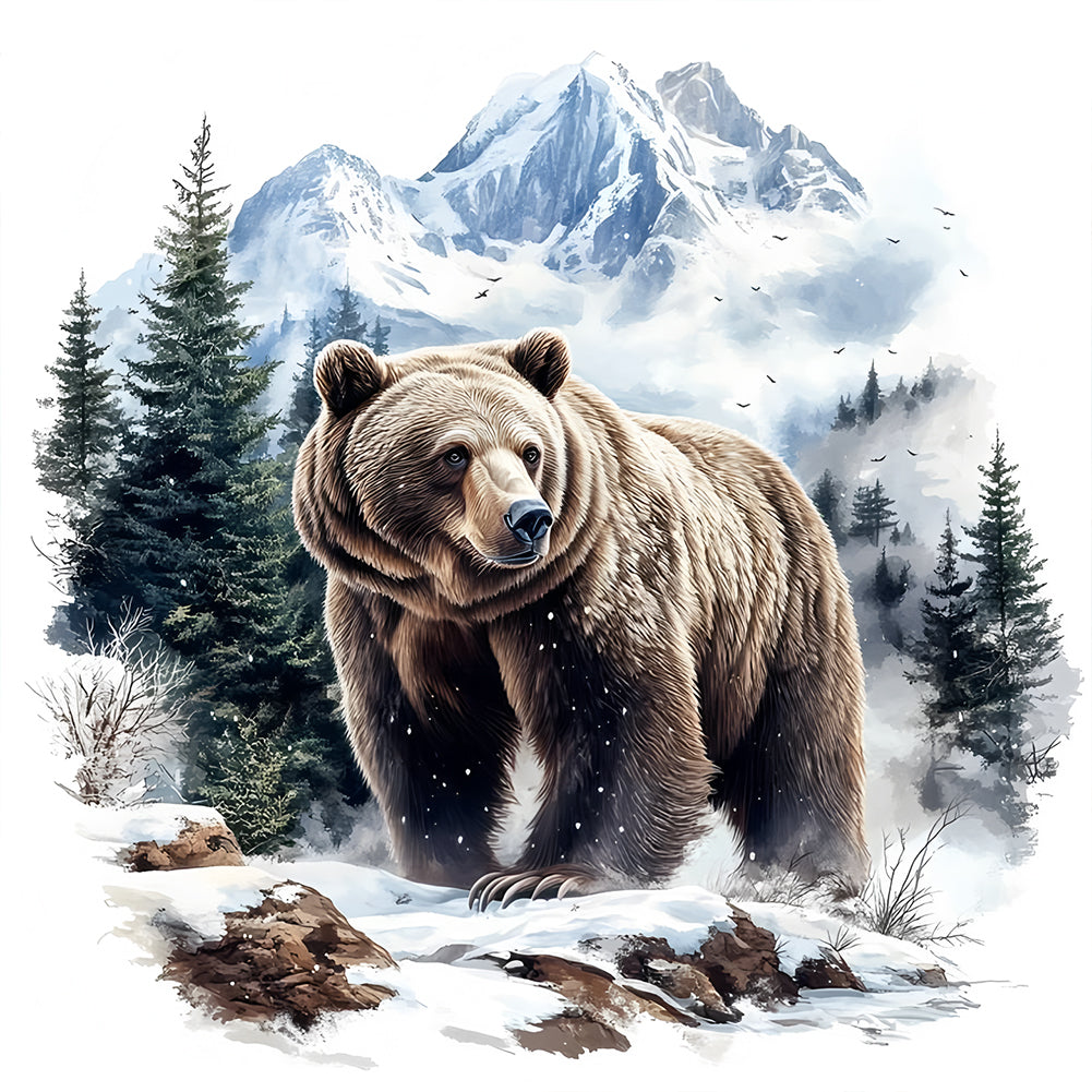 Forest Bear - Full Round Drill Diamond Painting 30*30CM