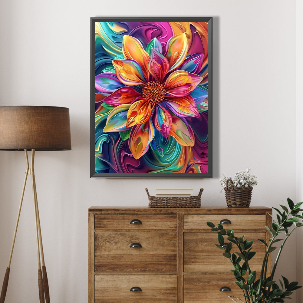 Oil Painting Flowers - Full AB Round Drill Diamond Painting 45*60CM