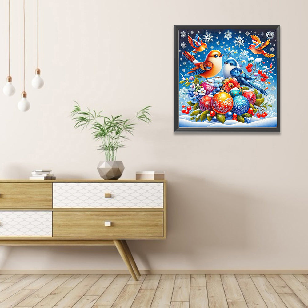Bird On The Snow - Full AB Round Drill Diamond Painting 40*40CM