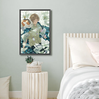 Natsume Cat Teacher And Book Of Friends - Full Round Drill Diamond Painting 40*60CM
