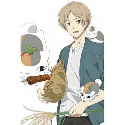 Natsume And Three Cat Teachers - Full Round Drill Diamond Painting 40*60CM