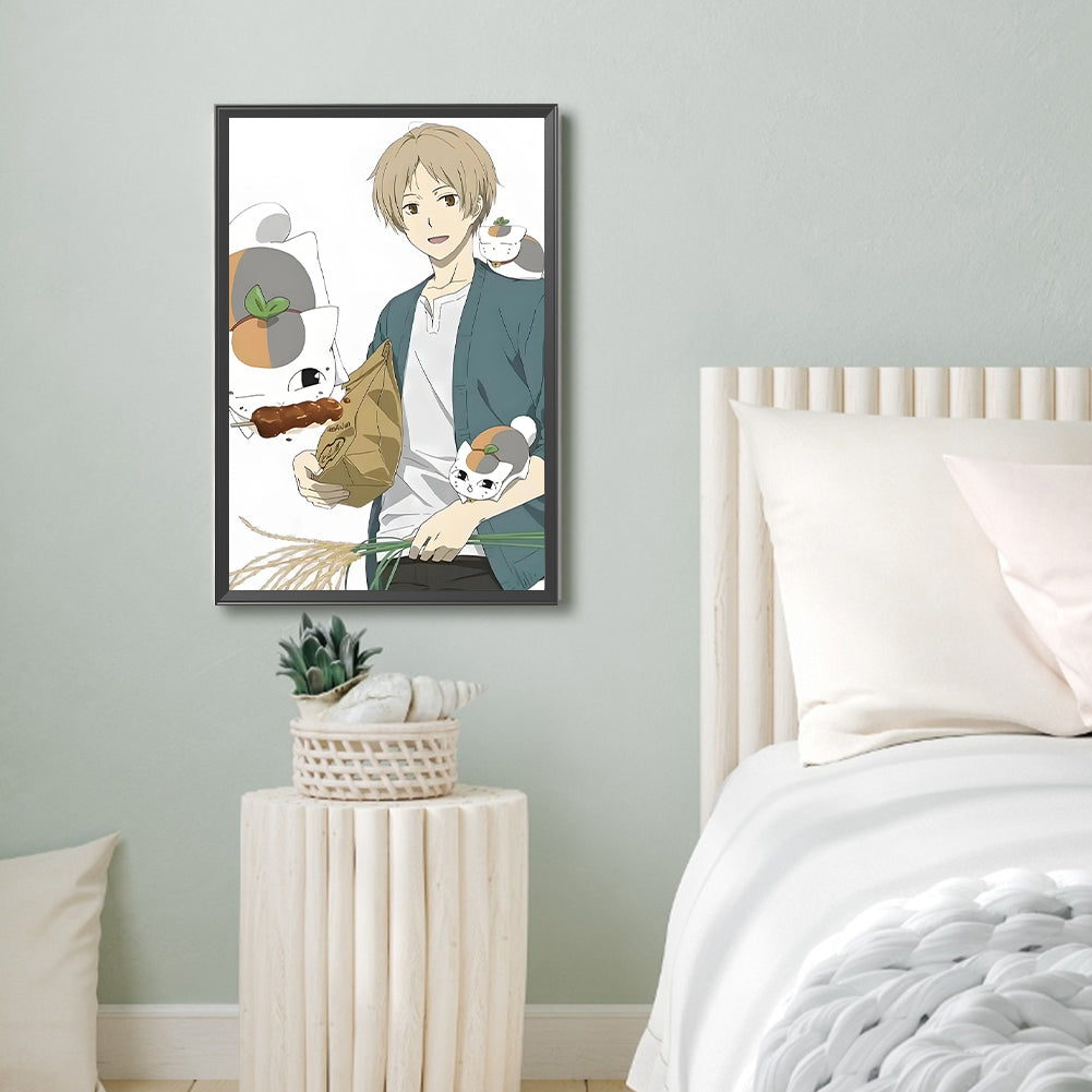 Natsume And Three Cat Teachers - Full Round Drill Diamond Painting 40*60CM