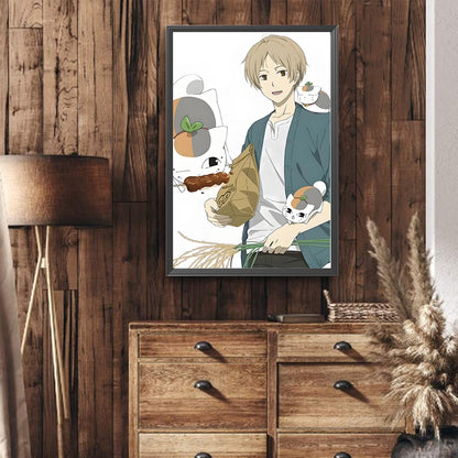 Natsume And Three Cat Teachers - Full Round Drill Diamond Painting 40*60CM