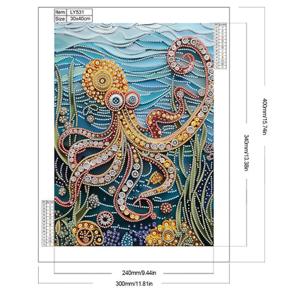 Sea Creatures Paper Quilling - Special Shaped Drill Diamond Painting 30*40CM