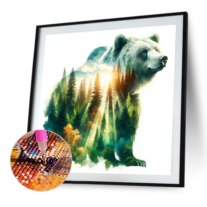 Forest Bear - Full Round Drill Diamond Painting 30*30CM