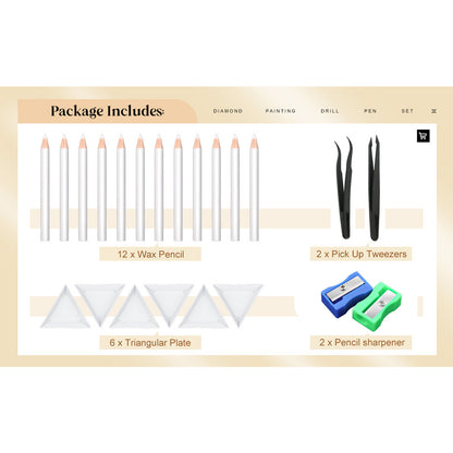22 Pieces Wax Rhinestone Picker Pencil Wax Pencil Set Rhinestone Picker Pen Set