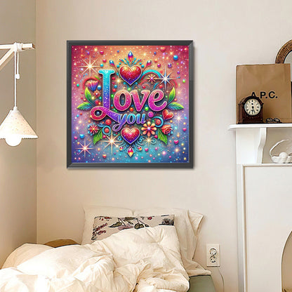 Colorful Abstract Art Love - Full Round Drill Diamond Painting 30*30CM