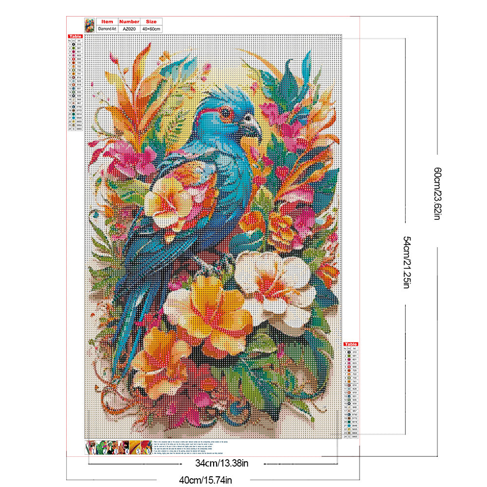 Birds Among Flowers - Full Round Drill Diamond Painting 40*60CM