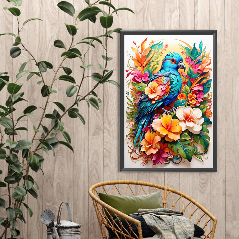Birds Among Flowers - Full Round Drill Diamond Painting 40*60CM