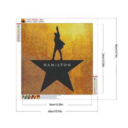Hamilton Musical - Full Round Drill Diamond Painting 40*40CM