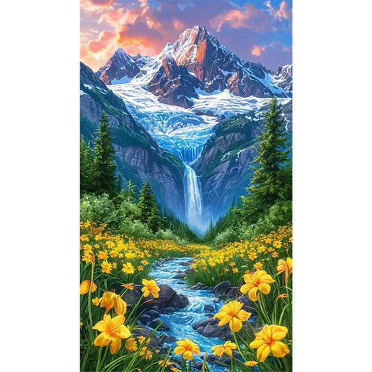 Flowers In The Mountains And Streams - Full AB Square Drill Diamond Painting 40*70CM