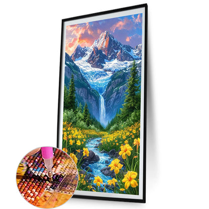 Flowers In The Mountains And Streams - Full AB Square Drill Diamond Painting 40*70CM