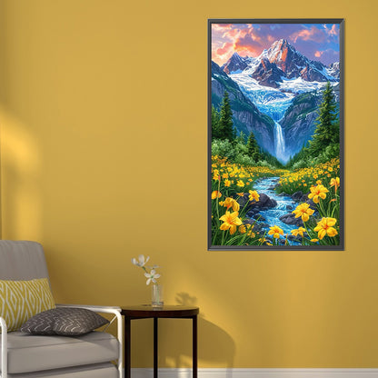 Flowers In The Mountains And Streams - Full AB Square Drill Diamond Painting 40*70CM