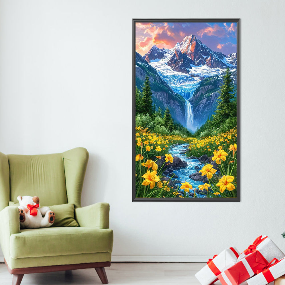 Flowers In The Mountains And Streams - Full AB Square Drill Diamond Painting 40*70CM