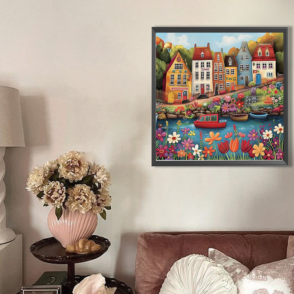 House - Full AB Round Drill Diamond Painting 40*40CM