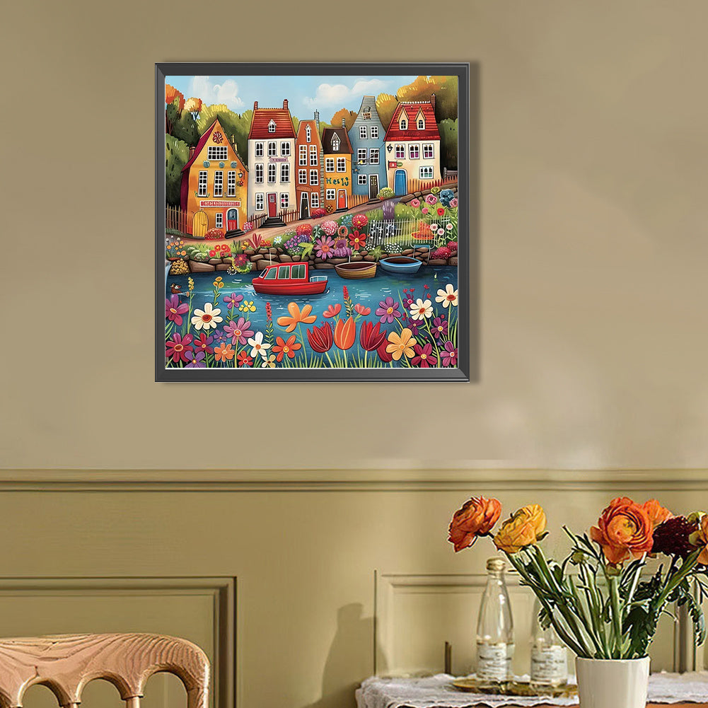House - Full AB Round Drill Diamond Painting 40*40CM