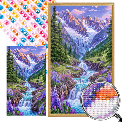 Flowers In The Mountains And Streams - Full AB Round Drill Diamond Painting 40*70CM