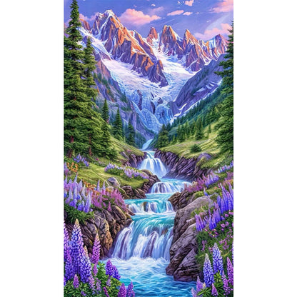 Flowers In The Mountains And Streams - Full AB Round Drill Diamond Painting 40*70CM
