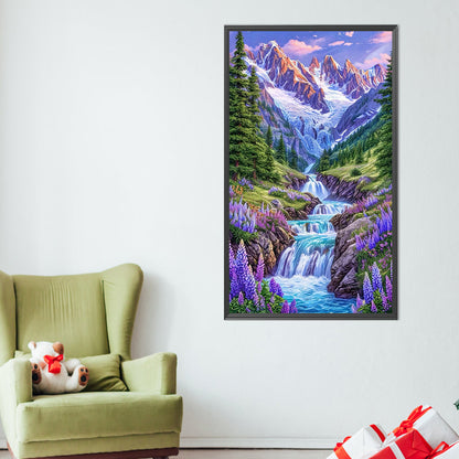 Flowers In The Mountains And Streams - Full AB Round Drill Diamond Painting 40*70CM