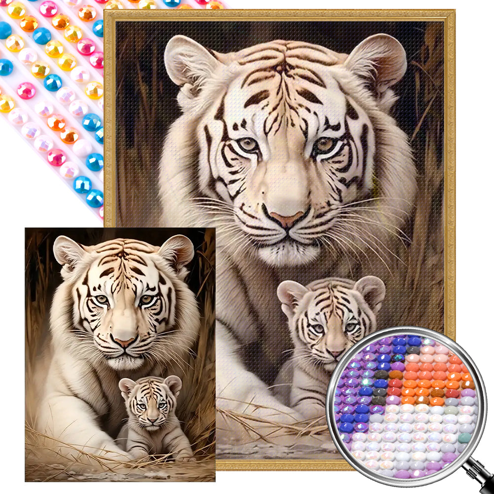 Two Lions - Full AB Round Drill Diamond Painting 45*60CM
