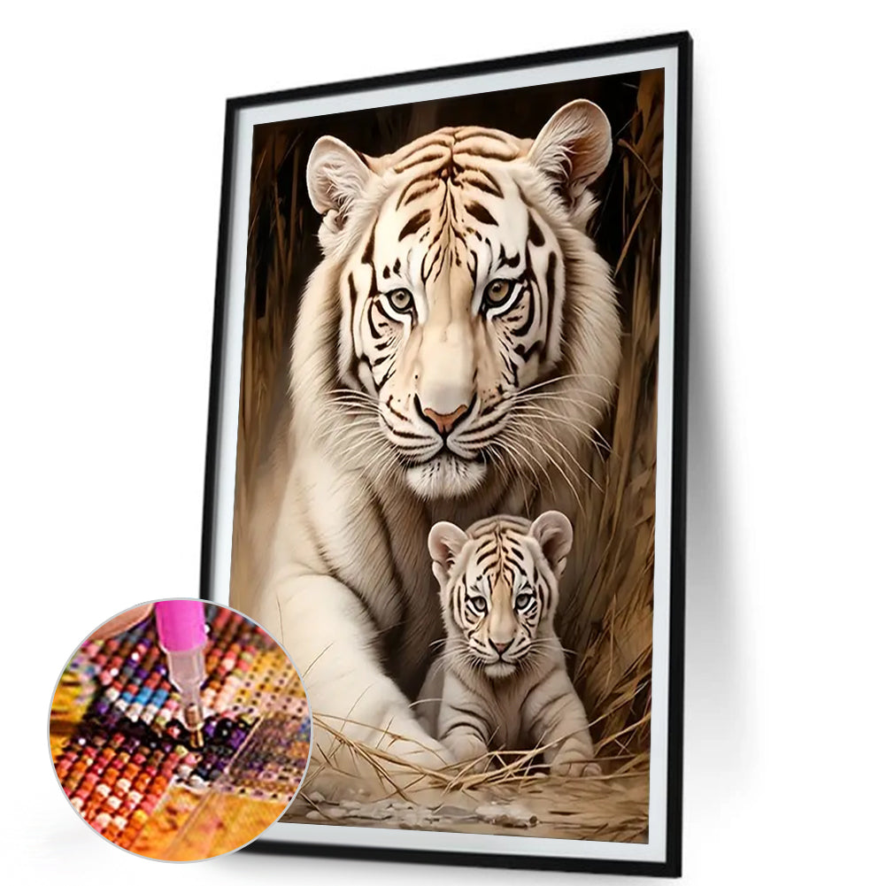Two Lions - Full AB Round Drill Diamond Painting 45*60CM