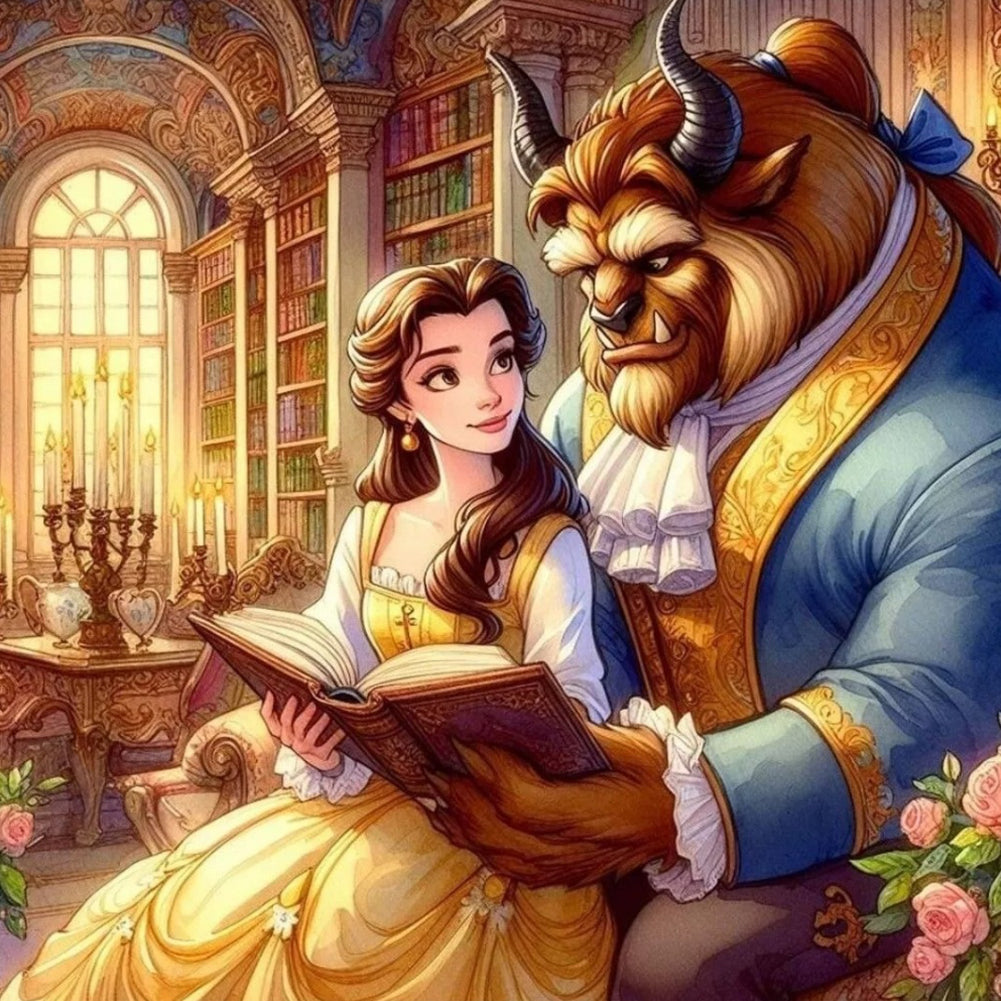 Princess And The Beast - Full Square Drill Diamond Painting 40*40CM