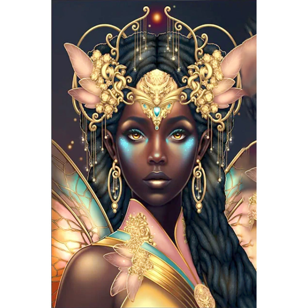 Dark-Haired Elf Girl - Full AB Round Drill Diamond Painting 40*60CM