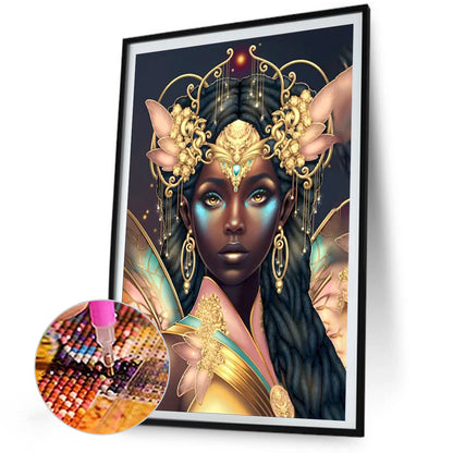 Dark-Haired Elf Girl - Full AB Round Drill Diamond Painting 40*60CM
