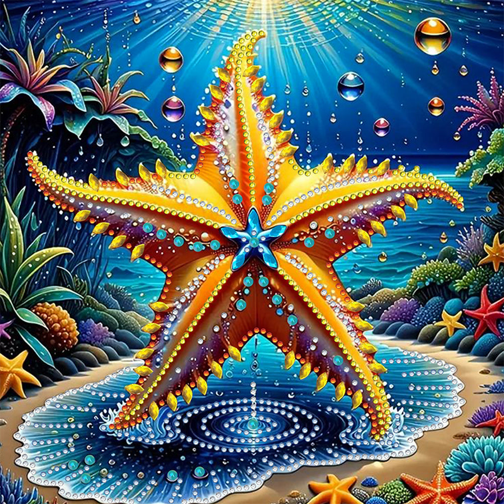 Marine Animals Starfish - Special Shaped Drill Diamond Painting 30*30CM
