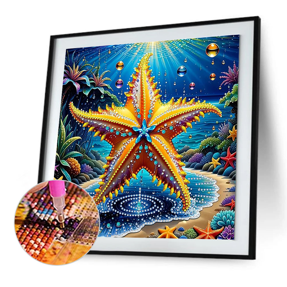 Marine Animals Starfish - Special Shaped Drill Diamond Painting 30*30CM