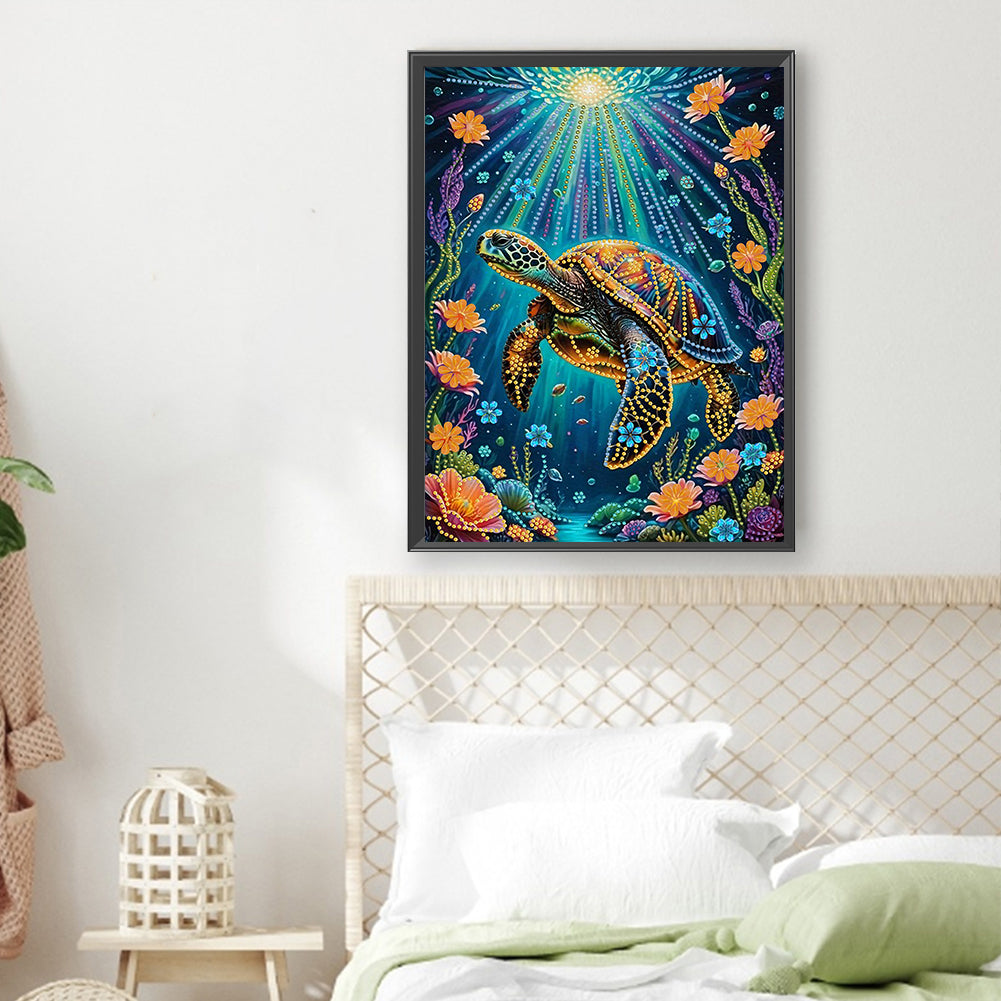 Marine Animals Sea Turtles - Special Shaped Drill Diamond Painting 30*40CM