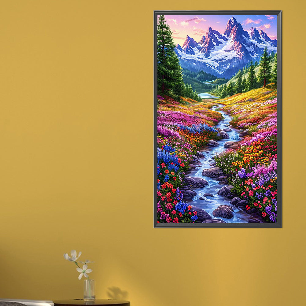 Flowers In The Mountains And Streams - Full AB Round Drill Diamond Painting 40*70CM