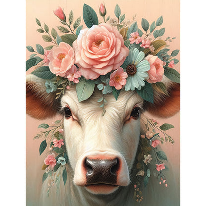 Flower Cows - Full Round Drill Diamond Painting 30*40CM