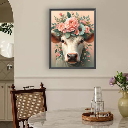 Flower Cows - Full Round Drill Diamond Painting 30*40CM