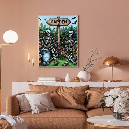 Garden Skulls - Full Round Drill Diamond Painting 30*40CM