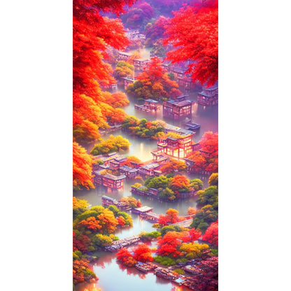 Oriental Water Village - Full AB Round Drill Diamond Painting 40*80CM